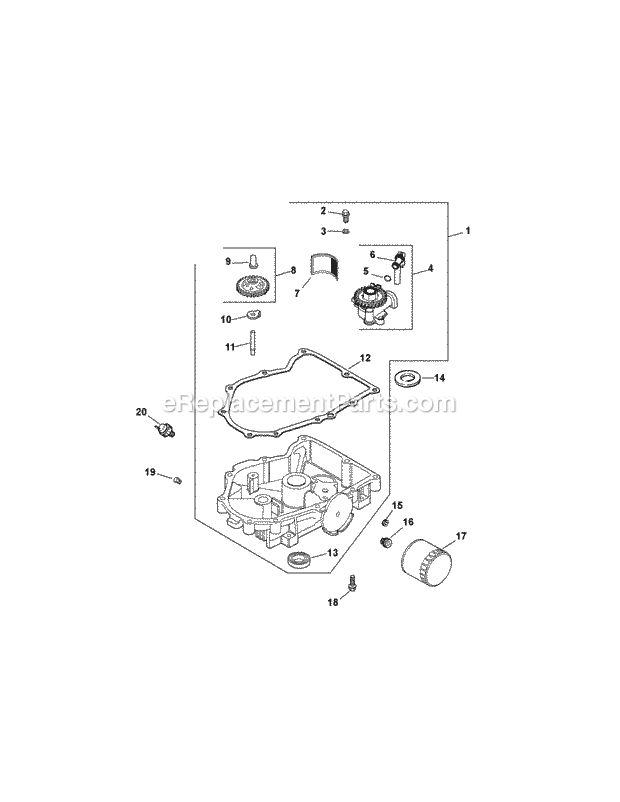 Kohler Cv740-3125 Oil Pan & Lubrication Diagram and Parts List for M54-KH (53BH8CT4050) (2011 & After) Cub Cadet Sprayer